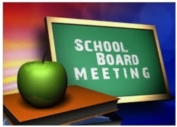 School Board Meeting Chalk Board and Apple
