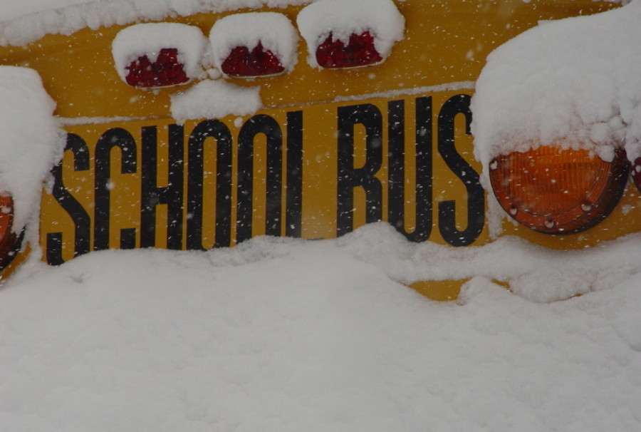 Bus Covered in Snow